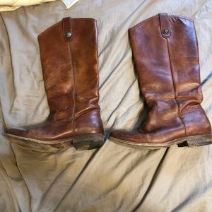 Frye Cognac Leather Boots, Size 6.5